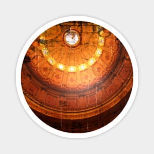 Rustic glowing retro vintage Steampunk Dome Magnet